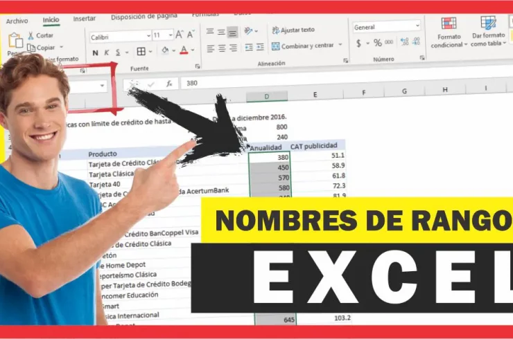 Como utilizar nombres de rango en las fórmulas de Excel