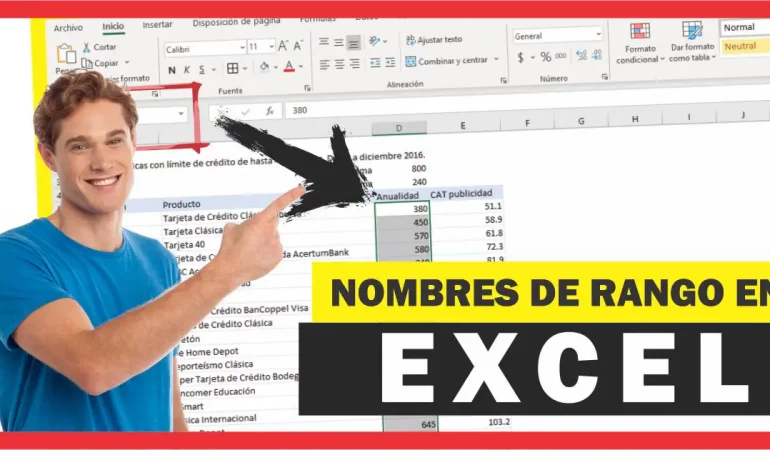 Como utilizar nombres de rango en las fórmulas de Excel
